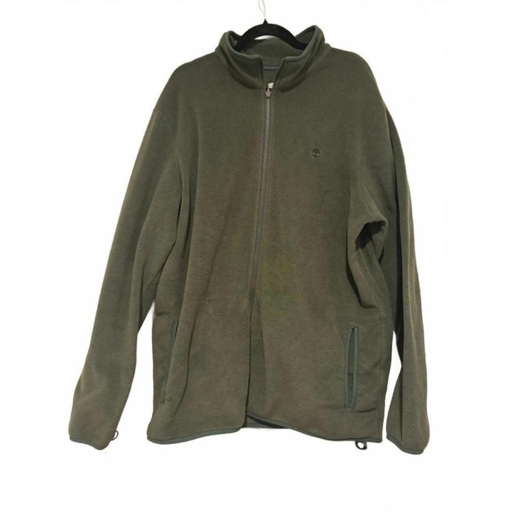 Timberland olive green fleece zip jacket sz XL zipper pull missing‎ #1691